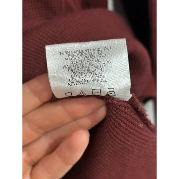 Threads 4 Thought Rust Red Organic Cotton Modal Long Sleeve Ribbed Top Sz S - Picture 7 of 10